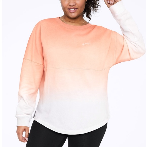 VS PINK DIP DYE OMBRÉ VARSITY CREW - Picture 2 of 6